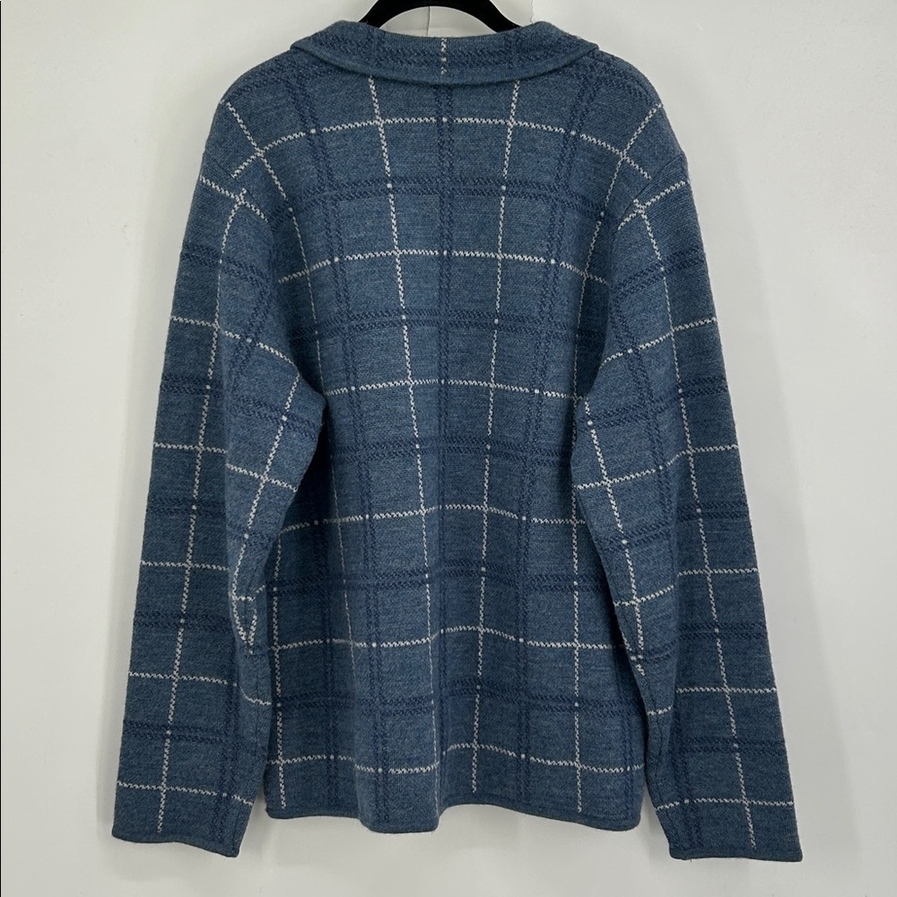 Appleseeds Windowpane Full Zip Sweater/Blazer/Jacket Wool Size XL - Picture 3 of 5